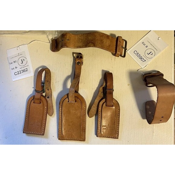 Louis Vuitton Other - Vintage, Authentic Louis Vuitton Vachetta Leather Luggage Tag Lot